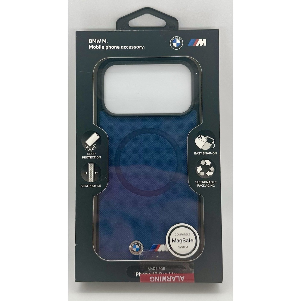 BMW M Series MagSafe Case iPhone 17 Pro Max Navy Blue Slim Drop Protection NEW